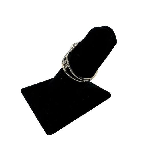 Vintage Sterling Silver 925 Stone Ring Unisex Artisan Design - Picture 5 of 11